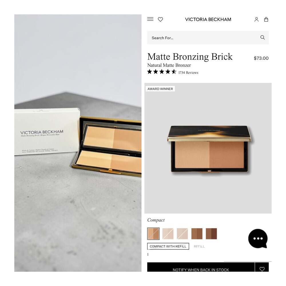 Victoria Beckham Beauty Matte Bronzing Brick - 01 Dusk/Sunkissed. NIB!